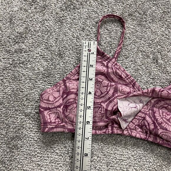 Shade & Shore Swimwear Bikini Top Womens Medium Multi Geometric Ruffle Spaghetti - Picture 13 of 14